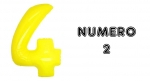 Numero 2 Giallo Neon - 100cm Mylar Foil Gonfiabile - al pz